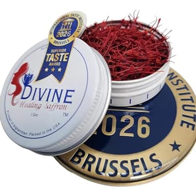 Saffron Threads - 100% Fresh, Pure Saffron from Afghanistan - Premium Award Winner Red Saffron Threads for Cooking Spanish Rice Paella & Risotto, Golden Milk, Tea & More - Divine Healing Saffron, 1g