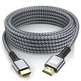 looyotul 4k Hdmi Cable 50ft Ultra High Speed HDMI 2.0 Cable 4K@60HZ 3D ARC Gold Plated Connector Ethernet Audio Video Return HDMI Cord for UHD TV Monitor Laptop Xbox PS4/PS5 Roku TV ect.(Silvery) ﻿