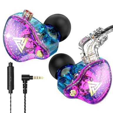 HJX QKZ AK6 Pro Wired IEM for Gaming Earbuds with MIC, in Ear Monitor Headphones, Deep Bass Sound, 1DD 11mm Dynamic Driver, IEM for Music Video Calling(Colors)