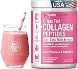 Hydrolyzed Collagen Peptides Powder - Skin, Hair, Nails & Joint Support, Grass-Fed Collagen Enhanced with Probiotics, Digestive Enzymes, Types I & III - Non-GMO, Gluten-Free, Unflavored, 35 Servings