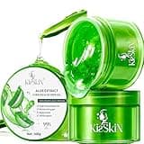 kisskin Organic Aloe Vera Gel, 100% Pure Soothing Moisturizer And Hydrating Gel, Fast Absorbing, Unscented,For Face, Body, Hair And Skin, No Alcohol And Unscented 10.5oz