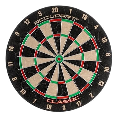 Accudart Classic Bristle Dartboard - Official Size 18" x 1.5" - Self-Healing Genuine Bristle Sisal - Staple Free Bullseye - Ideal for Steel Tip Darts