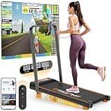 Trisomy Walking Pad with Incline, Walking Pad Treadmill for Home Office, Upgraded 3.5 HP Under Desk Treadmill 330Lbs Capacity, 4 in 1 Portable Desk with Remote Control and APP, LED Display