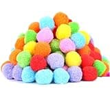 PET SHOW 20Pcs 1.5"/3.8cm Cat Toy Balls Bulk Soft Kitten Pompon Toys Indoor Cats Interactive Playing Quiet Ball Cats Favorite Toy Assorted 10 Colors