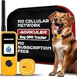 GPS Tracker for Dogs No Subscription, GPS Location Without Cell Network, Suita() ble for Open Areas with Poor Network Signals No Monthly Fee IP67 Waterproof (Tracker 2)(Yellow)