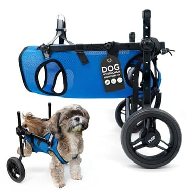Dog Wheelchair for Back Legs, Small Wheelchair for Dogs Dog Wheelchair Cart, Doggy Wheelchair for Back Legs, Dog Mobility Aids for Small Pets Hind Limbs, Dogs Carts with Wheels, Light Weight, Blue S
