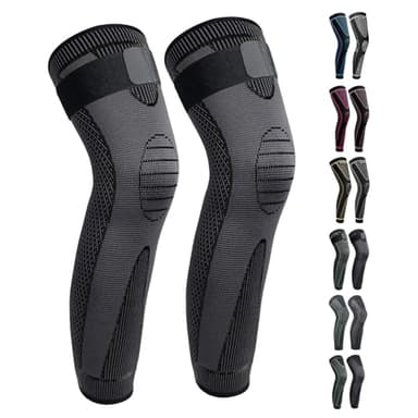 Full Leg Sleeves Long Compression Leg Sleeve Knee Sleeves Protect Leg, for Man Women Basketball, Arthritis Cycling Sport Football, Reduce Varicose Veins and Swelling of Legs