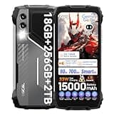 OSCAL Pilot 1 Rugged Phone,15000mAh(33W) Rugged Smartphone Unlocked,Android 14 Gaming Phone,IP69K Loud Speaker Military Phones,NFC,18GB+256GB/2TB Expand,Dual SIM Card/1 TF Slots,6.67" Display (Black)