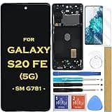 HLTECH Screen Replacement LCD Display Touch Digitizer Assembly with Frame for SAMSUNG GALAXY S20 FE 5G SM-G781 G781B G781U G781F/DS G781W 6.5"(No Fingerprint)