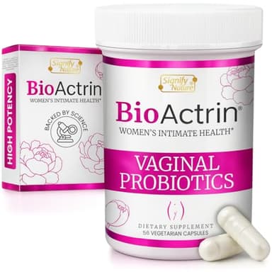 Bioactrin Vaginal Probiotics for Women - Formulated Bacterial Vaginosis Treatment, Yeast Infection and Vaginitis Relief - BV Treatment for Women Probiotic- pH Female Vaginitis Support - 28 Pills