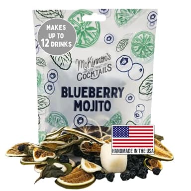 McKinnon’s Dry Craft Cocktails Blueberry Mojito Polybag Pack | Dehydrated Fruits | DIY Mixology | Infusion Kit | Each Pack Makes Up to 12 Drinks | USA Made