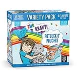 Weruva B.F.F. OMG - Best Feline Friend Oh My Gravy!, Variety Pack, Potluck O' Pouches, Wet Cat Food, 2.8Oz Pouches (Pack of 12)