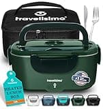 TRAVELISIMO Electric Lunch Box For Adults, 80W Heated Lunch Box 1.5L, Heatable Lunchbox For Men For Car Truck Work, 12/24/110V, Loncheras Para Hombres De Trabajo, Gifts For Men, Gifts for Women