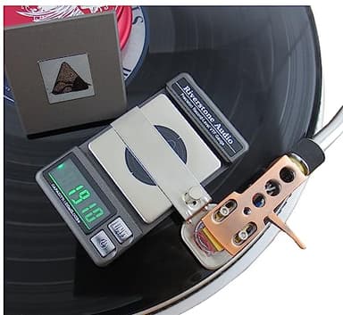 Riverstone Audio Precision Record Level Digital Turntable Stylus Force Scale Gauge for Tonearm Phono Cartridge VTF, 0.005g Resolution (Graphite)