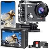 Hiicam Speed 10 Action Camera 5K 30FPS Waterproof Camera Underwater 131 FT with EIS, Remote Control Sports Camera 5X Zoom with 64GB Card, 2x1350mAh Battery
