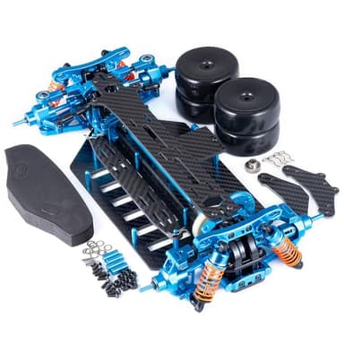 MOHERO 1/10 RC Chassis Frame Kit Metal & Carbon Fiber RC Drift Car Chassis Kit for TT02 RC Upgrade Part