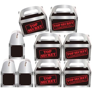 16Pcs Top Secret Spy Party Favor Boxes - Secret Agent Party Paper Boxes, Mystery Spy Themed Decorations for Escape Room Agent Themed Events Supplies Birthday