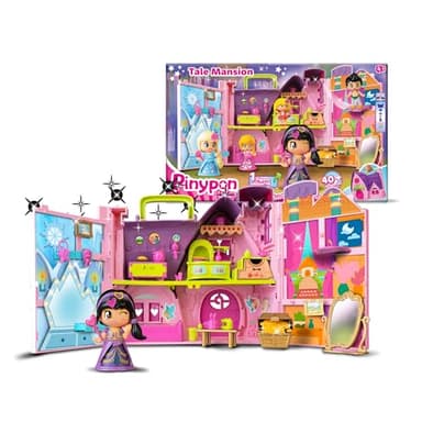 Pinypon – Storytelling Mansion, Playhouse with Different Corners and Stages, Princess Jasmine Figure, Includes +20 Accessories, Briefcase Mansion, +3 years, Famous (PNY89000)