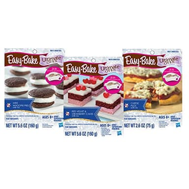 Easy Bake Refill 3-Pack Bundle Includes one Each Pizza, Red Velvet Cake, and Whoopie Pie Mixes