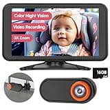 Luckview Baby Car Camera Night Vision 5.2'' Car Camera for Baby with Video Recording Function TF Card 3X Zoom 1080P Car Baby Camera 360° Rotation for Rear Facing Seat Wired (BM3)