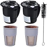 Reusable Coffee Filter Compatible with Keurigg 𝑲𝒆𝒖𝒓𝒊𝒈 My K Cup 2.0 K300 K250 K350 K375 K400 K450 Coffee Makers with Extra Filter Pod Cleaning Brush