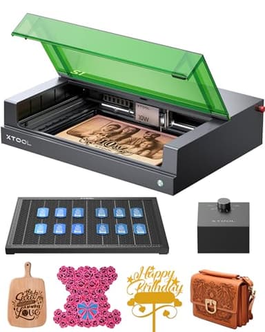 xTool S1 Laser Engraver with Air Assist & Honeycomb, 23.93" x 15.16" Bed Size, Desktop Laser Engraver Beginner-friendly, Class 1 Safety Laser Engravering Machine for Wood and Metal- Basic Bundle