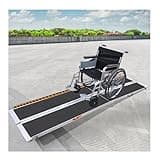 FACHNUO 10 Feet Portable Wheelchair Ramp, Non-Skid Aluminum Handicap Ramps with Handle, Folding Threshold Wheel Chair Ramp for Home Steps, Stairs, Entry, Threshold, Doorways, Scooter, 800LBS Capacity