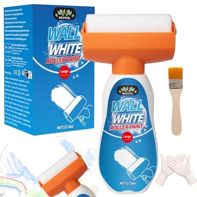 White Paint for Wall, 17.6 Floz Wall Touch Up Paint With Roller