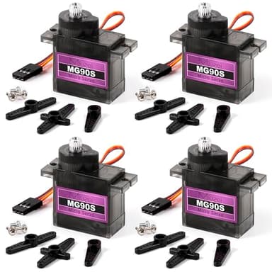 Miuzei MG90S 9G Micro Servo Motor Metal Geared Motor Kit for RC Car Robot Helicopter, Mini Servos for Arduino Project (4)