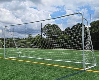 Official Size 24 X 8 X 5 Ft. Steel Soccer Goal. Heavy Duty Frame w/Net. Tournament, Regulation Size. Professional Portable Practice Training Aid. 24 X 8, 24x8(1Net)