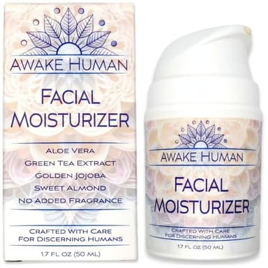 Natural Face Moisturizer for Dry Sensitive Skin - Organic Natural Face Cream - Facial Aloe & Green Tea Moisturizer Cruelty Free - Vegan Face Moisturizer for Women, Acne-Safe, Anti-Aging, No Fragrance