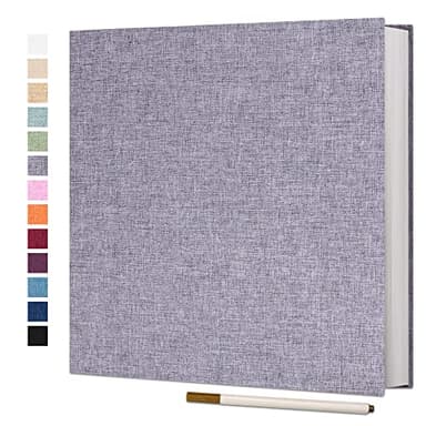 Vienrose Large Photo Album Self Adhesive for 4x6 5x7 8x10 Pictures Scrapbook Album DIY Scrap Book 40 Sticky Pages with A Metallic Pen Grey