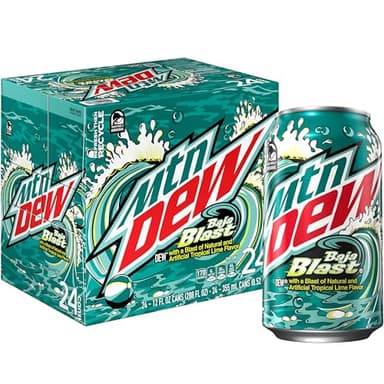 Mtn Dew Soda Pop, Baja Blast, 12 fl oz Cans, (24 Pack)