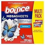 Bounce Mega Dryer Sheets, Fresh Breeze, 130 Count (Packaging May Vary)
