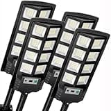 AITERMOND 4-Pack 200W Solar Street Lights, 12000LM Outdoor Motion Sensor Flood Light, Dusk to Dawn, Waterproof Solar Powered Security Lamps with Remote Control for Yard, Garden, Parking Lot