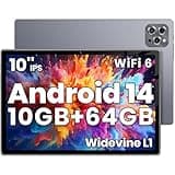 Android Tablet, 2025 Tablet 10.2 inch Android 14 Tablets, Octa-Core 10GB RAM 64GB ROM | 6000mAh Battery, 1024GB Expand |1080 * 800 HD IPS Touchscreen | 5G/2.4G WiFi 6 | Bluetooth 5.0 (Gray)