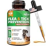 Oral Flea & Tick Prevention for Dogs and Cats - Natural Flea Control and Medicine & Treatment for Small and Large Dogs - Multivitamin Drops Supplements for Pets Made in USA