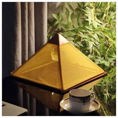 FXNFXLA Copper Meditation Pyramid for Healing, Foldable Triangle Pyramid for Meditation Head, Large Copper Tent Fits Bed for Relaxation, Restore and Revitalize