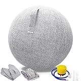 TokSay Exercise Ball Chair with Fabric Cover(25in / 65cm), Pilates & Yoga Ball Chair for Home Office Desk & Pregnancy Support (Gray)