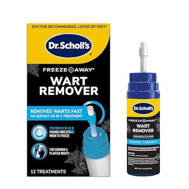 Dr. Scholl's Freeze Away Wart Remover for Hands & Feet, 12 ct – Removes Warts Fast in as Little as 1 Treatment, Fast-Acting Treatment for Common and Plantar Wart Removal, Safe to Use on Kids Ages 4+