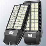 Adewalk 9000W Pro Large Solar Street Lights Outdoor with Thickened Shell, Commercial Grade Street Light Dusk to Dawn, Solar Lights Outdoor with Motion Sensor and Remote Control for Yard,Patio 2PACK