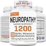 Neuropathy Support Supplement with 1200 mg HP-99 Alpha Lipoic Acid - Max Strength ALA Nerve Formula for Feet Hands Fingers Legs - Ultra Potent 18 in 1 Natural Peripheral Nerve Vitamins - 180 Capsules
