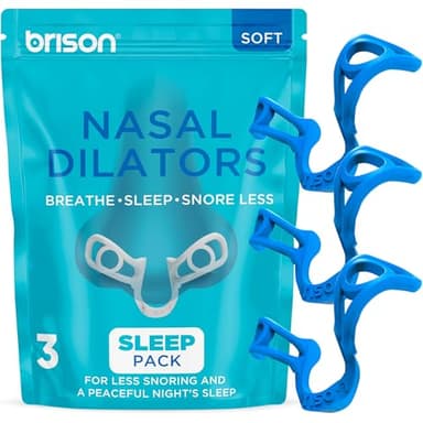 Brison Nasal Dilators for Breathing and Sleeping - 3 Pack Anti Snoring Nose Vents Opener for Better Breathing Sleeping and Activity Improves Airflow - Soft