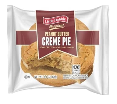 Little Debbie, Peanut Butter Creme Pie, 3.1 Ounce, 1 caddy (6 Individually wrapped vending packs)