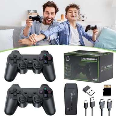 20000+ Games Retro Gaming Console,2026 Home Game Console Wireless Double Handle PSP Arcade Double TV Game Console Plug and Play Video Game Stick, HDMI Output TV(64G)