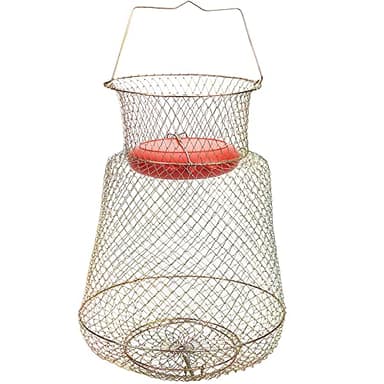 codree Floatable Galvanized Steel Wire Fish Basket, Collapsible Floatable Wire Fishing Basket, Portable Floating Fishing Net Baskets, Robust and Easy to Use