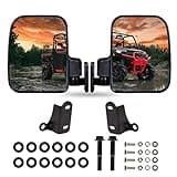 UTV Ranger 1000 XP Rear View Side Mirror Compatible with Polaris RANGER XP 1000, RANGER CREW XP 1000 2018 2019 2020 2021 2022 2023 2024 (Fit For Factory Doors Installed)