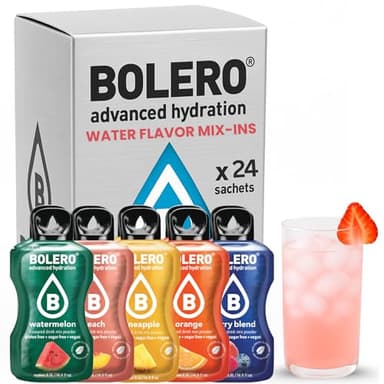 BOLERO - Sugar Free Flavor Water Drink Mix Packets Variety Fruit Flavors 24 Count | Powdered Drinks | Sachets For The Go (3 Grams Sachet)