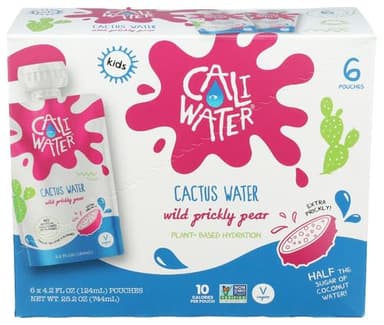CALIWATER Kids Wild Prickly Pear Cactus Water 6 Count, 4.2 FZ