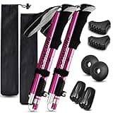 Covacure Hiking Poles Collapsible Trekking Poles - Aluminum Alloy 7075 Walking Sticks for Hiking with Telescopic & Foldable Tri-fold Design Hiking Gear for Women Men, Hiking, Camping, Climbing